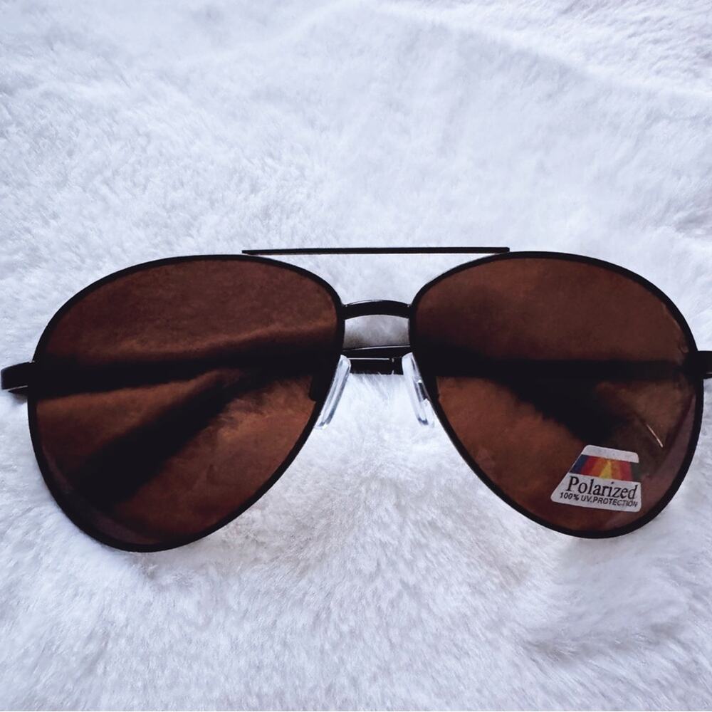 Irene Brown w/Black Rims Stylish Polarized Sunglasses - Picture 4 of 12